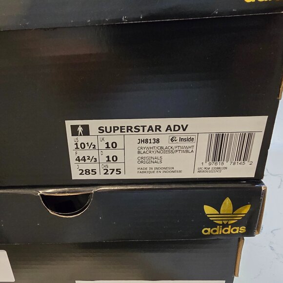 adidas Originals Superstar ADV Crystal White JH8138 Men's Skateboarding SZ 10.5 - Picture 9 of 14